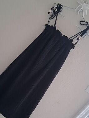Forever 21 Black Midi Sundress with Tie Straps